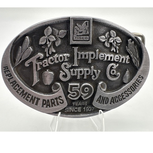 Tisco Other - Tisco Tractor Implement Supply Co 59 Years Belt Buckle 1996 Vintage Pewter Tone